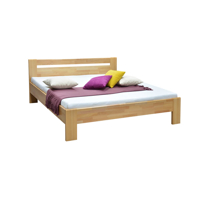 Drevená manželská posteľ 180x200 Mate s fialovou dekou