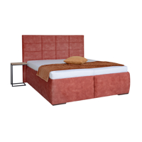 Červená čalúnená posteľ Ena s extra vysokým čelom