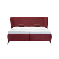 Červená čalúnená posteľ Zaira predný pohľad